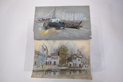 Lot 1128 - Joseph Plaskett (1918-2014) group of nine pastels on paper, Parisian Landscapes , signed, approximately 50cm x 32cm