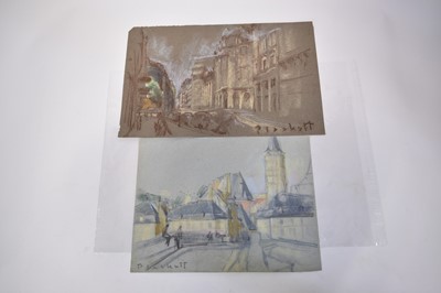 Lot 1128 - Joseph Plaskett (1918-2014) group of nine pastels on paper, Parisian Landscapes , signed, approximately 50cm x 32cm