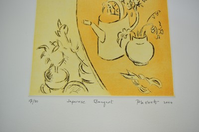 Lot 1131 - Joseph Plaskett (1918-2014) signed etching - Japanese Bouquet, dated 2000, 17/80, 27cm x 16cm, unframed