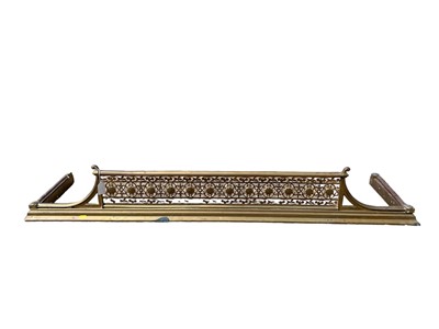 Lot 24 - Victorian pierced brass fender, 144cm