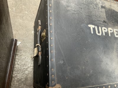 Lot 57 - Three early 20th century military tin trunks, together with two ther later trunks (5)