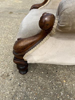 Lot 68 - Victorian mahogany framed buttoned back easy chair on turned legs