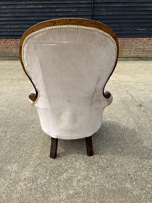 Lot 68 - Victorian mahogany framed buttoned back easy chair on turned legs