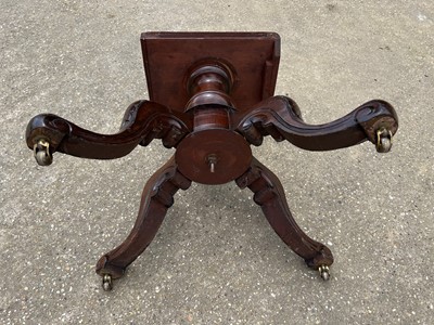 Lot 69 - Victorian burr walnut oval tilt top loo table on turned column and four splayed legs, 120cm x 88cm