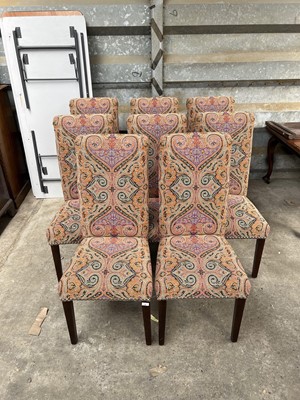Lot 85 - Set of eight high back dining chairs