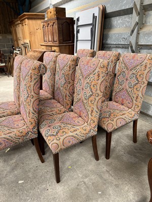 Lot 85 - Set of eight high back dining chairs