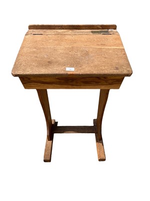 Lot 39 - Antique oak school desk, 56w x 44d x 91h