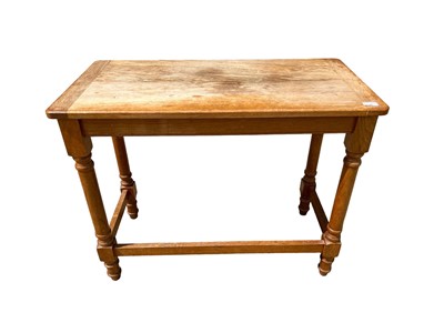 Lot 40 - Blond oak side table 92w x 46d x 74h