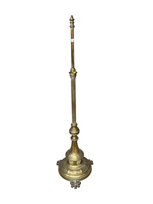 Lot 50 - Victorian brass standard lamp