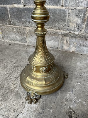 Lot 50 - Victorian brass standard lamp