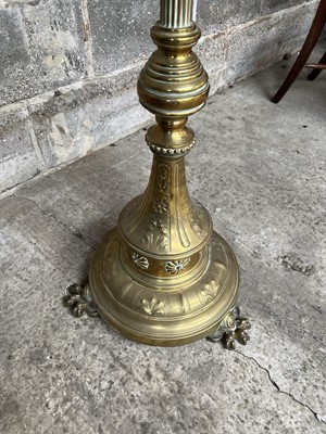 Lot 50 - Victorian brass standard lamp