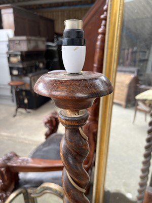 Lot 52 - Three various mirrors together with an oak standard lamp