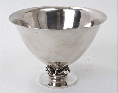 Lot 479 - Danish silver pedestal bowl by Georg Jensen, pattern no. 778, designed by Gundorph Albertuson