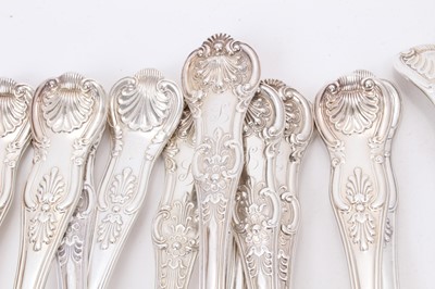 Lot 488 - Harlequin Hourglass/Kings pattern silver flatware 56 pieces in total,  126ozs.