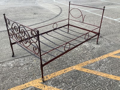 Lot 1321 - Unusual 19th century gothic revival painted metal bed frame