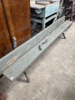 Lot 100 - Very large antique cast iron bench, with naturalistic branch supports, 229cm long