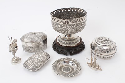 Lot 496 - Selection of Indian and other silver and white metal