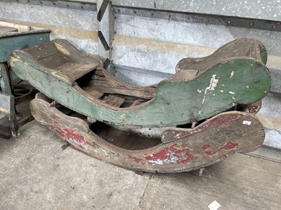 Lot 106 - Two antique fairgrounds swing boats, each approximately 184cm wide