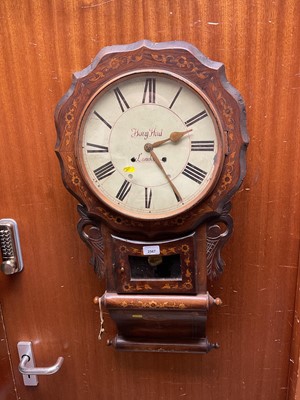 Lot 2567 - Victorian drop dial wall clock by Henry Hind, London.