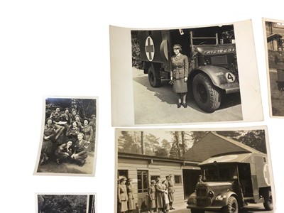 Lot 73 - H.R.H. Princess Elizabeth (later H.M. Queen Elizabeth II), collection of 15 photographs of the future Queen serving in the A.T.S. in 1945 where she learnt to drive and repair vehicles. They also sh...