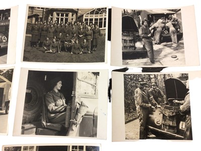 Lot 73 - H.R.H. Princess Elizabeth (later H.M. Queen Elizabeth II), collection of 15 photographs of the future Queen serving in the A.T.S. in 1945 where she learnt to drive and repair vehicles. They also sh...