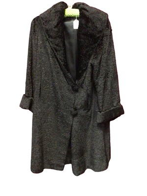 Lot 2174 - Beaver lamb coat and a black Astraka faux Persian lamb coat
