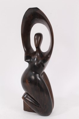 Lot 940 - Modernist carved ebony sculpture