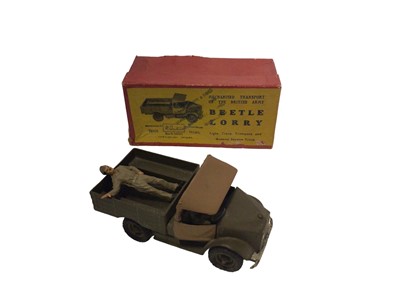 Lot 1896 - Britains 1:32 Scale Betle Lory No.1877, boxed, LWB Land Rover with mounted machine gun, Matchbox Racing Car Transporter M-6, boxed, Lone Star Impy Timber Truck No.60, boxed, Matchbox BRM Racing Car...