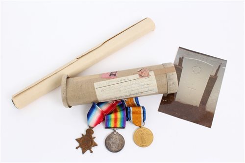 Lot 503 - First World War casualty trio - comprising...