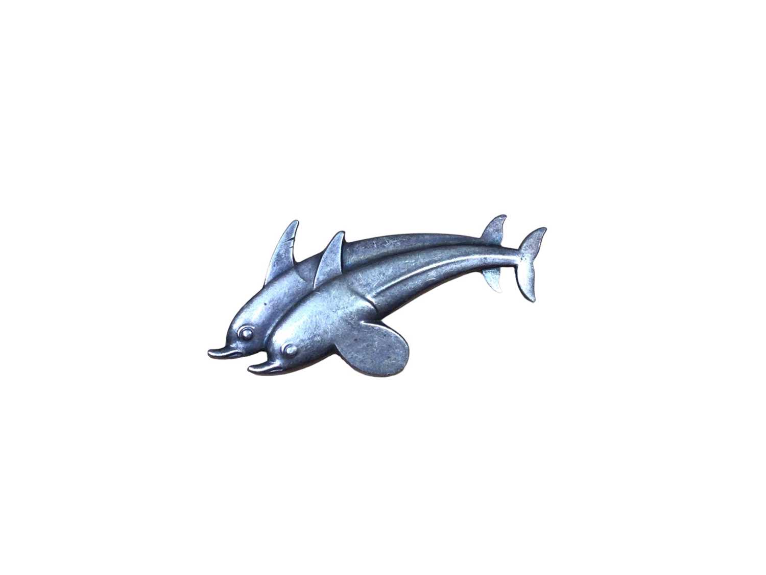 Lot 182 - Georg Jensen silver double dolphin brooch, number 371