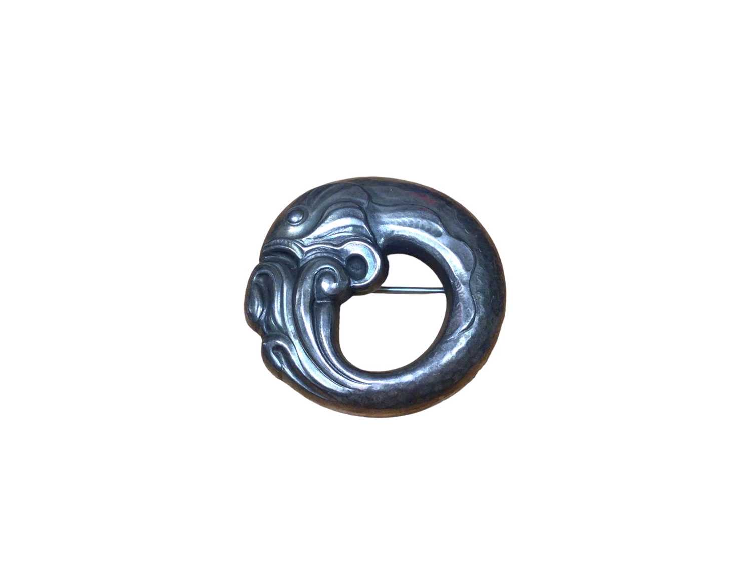 Lot 183 - Georg Jensen silver coiled fish brooch, number 10