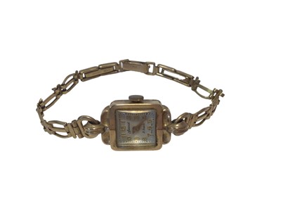 Lot 74 - Vintage Accurist 9ct gold cased wristwatch on 9ct gold bracelet