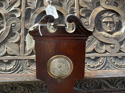 Lot 112 - 19th century mahogany wheel barometer of local interest - J Prile, Sudbury, 96cm high