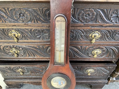 Lot 112 - 19th century mahogany wheel barometer of local interest - J Prile, Sudbury, 96cm high