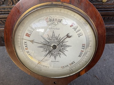 Lot 112 - 19th century mahogany wheel barometer of local interest - J Prile, Sudbury, 96cm high