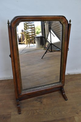 Lot 1495 - George II walnut swing frame dressing table mirror