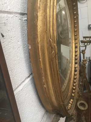 Lot 1496 - Impressive Regency convex wall mirror