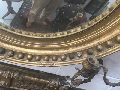 Lot 1496 - Impressive Regency convex wall mirror