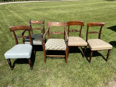 Lot 169 - Two Regency mahogany carvers together with three similar dining chairs