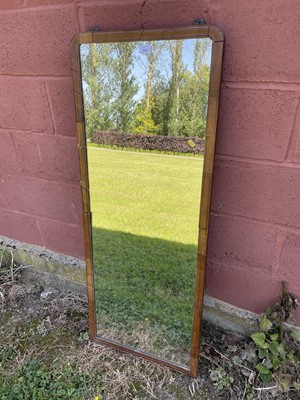 Lot 174 - Queen Anne style walnut pier mirror, 129 x 51cm