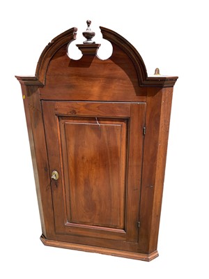 Lot 178 - 18th century Continental fruitwood corner cupboard, 73w x 40d x 123h