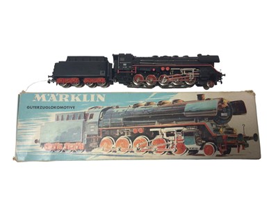 Lot 1850 - Marklin HO gauge 3 rail locomotives including 2-6-8-0 Borsig locomotive with 10 wheel bogie tender black livery with red detailing, No.530001, 2-10-0 DB black with red detailing plus 8 wheel tender...