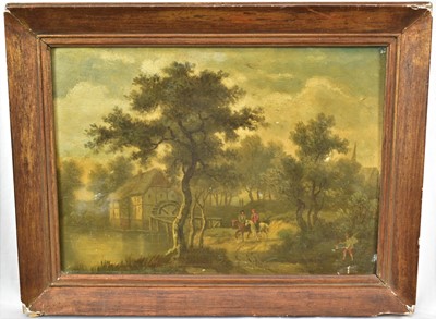 Lot 1245 - Attributed to B.C. Koekkoek (1803-1862) oil on panel - Wooded River Landscape with Mill, 24cm x 33cm in gilt frame