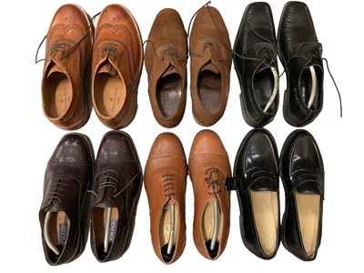 Lot 2166 - Six pairs of leather shoes all size 7, new and unworn, makers include Samuel Windsor, Jones, Chapman & Moore