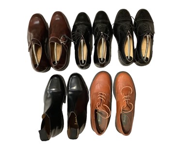 Lot 2167 - Five pairs of leather shoes all size 7, new and unworn, makers include Samuel Windsor and Loake.