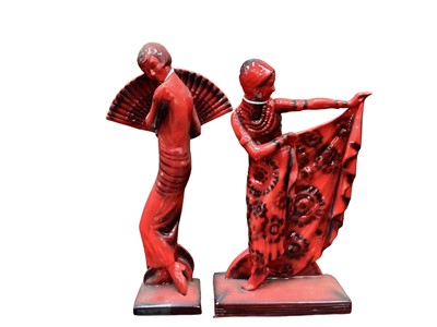 Lot 1014 - Two Peggy Davies Ruby Fusion figures including Persian Dancer