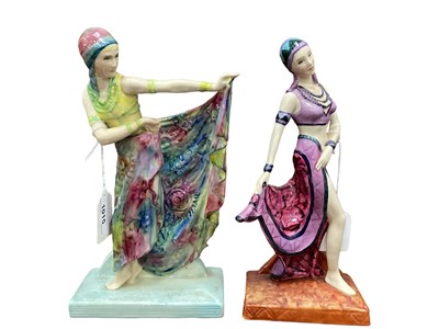 Lot 1015 - Peggy Davies Kevin Francis limited edition figure - Persian Dancer, no.345 of 500, modelled by Geoff Blower, together with an Egyptian Dancer Artist Original Proof by Martin Thompson for Kevin Fran...