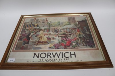 Lot 2571 - Railway poster - Norwich Market Place - William Lee-Hankey
