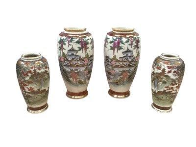 Lot 1218 - Two pairs of Imari vases, plate, coasters, oriental bowls and spoons