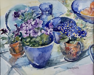 Lot 218 - Wendy Reynolds, contemporary, watercolour - Still Life, signed, 33cm x 40cm, in glazed frame